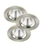 Confezione Multipack 3x Nordlux Faretti Fremont Metallo Grigio 4.5W 345lm 36D - 827 Bianco Molto Caldo | 85mm - IP23- Dimmerabile